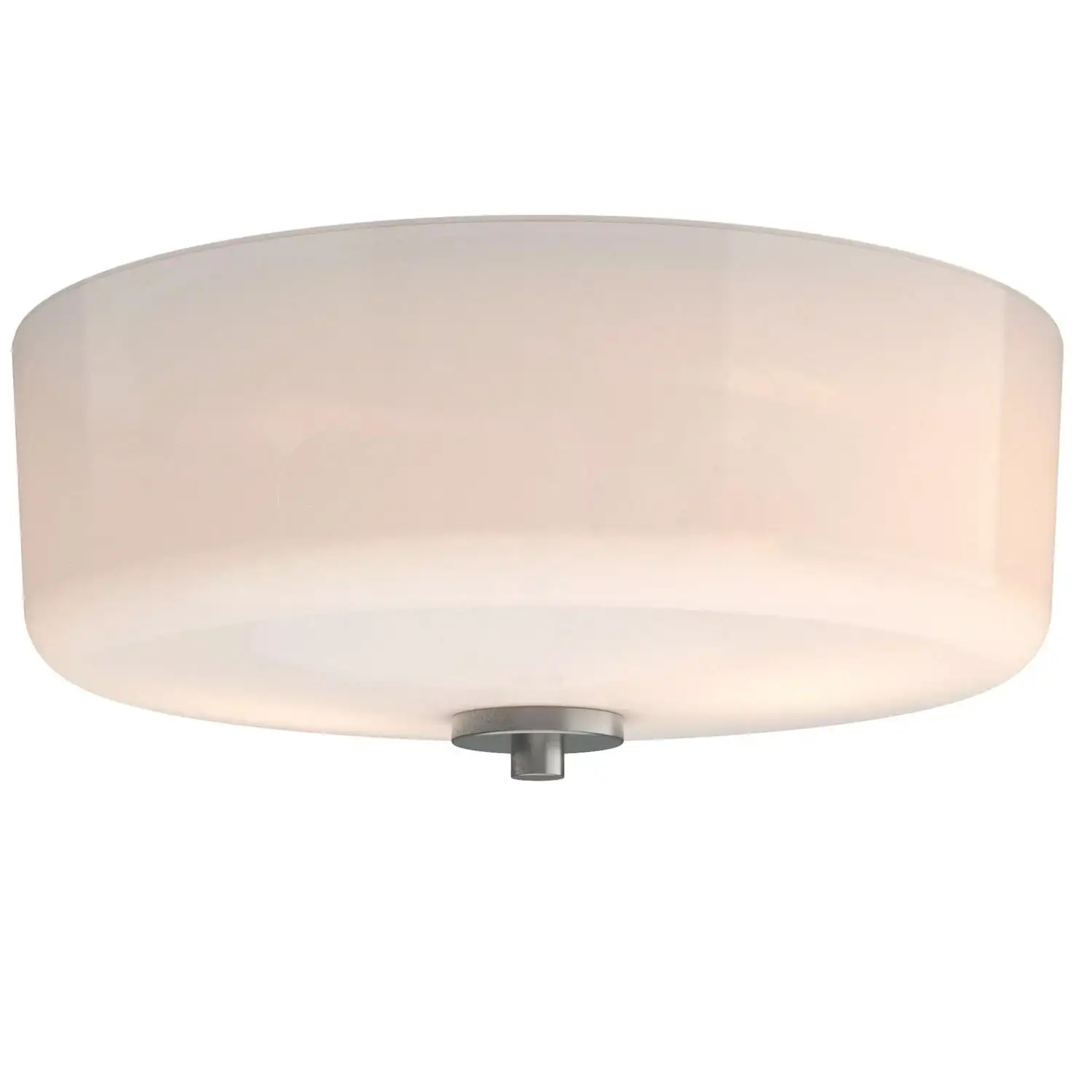 

Classic 12.4" Flush Mounted Ceiling Light, Satin Nickle Frosted Glass, No Bulb