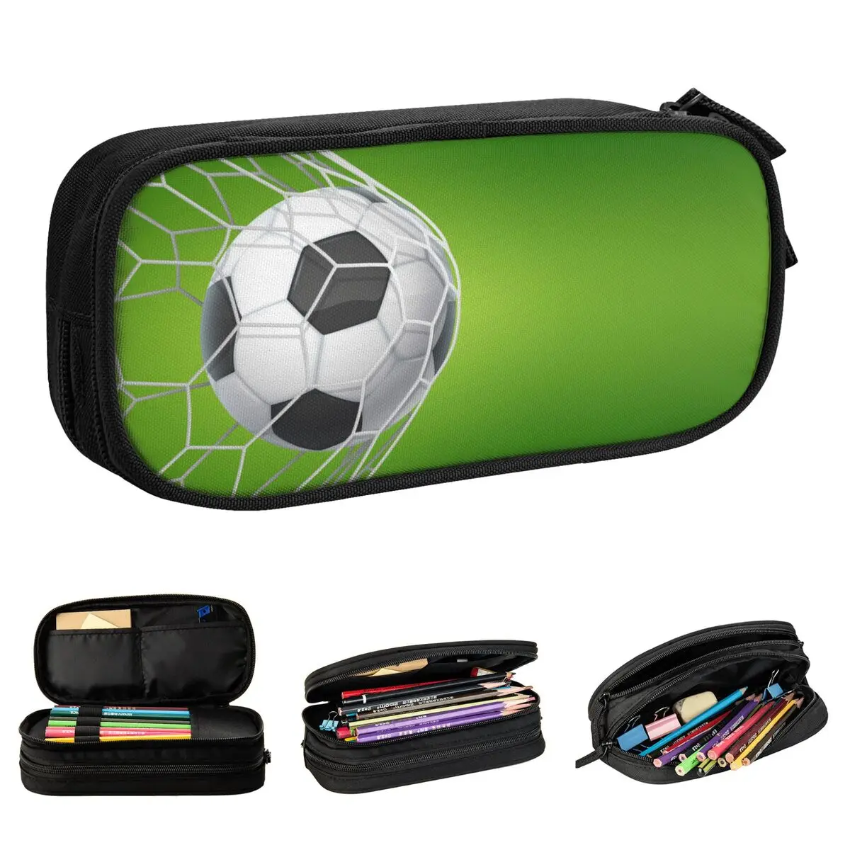 Creative Soccer Football Pencil Case Green Balls Sports Pencil Box Pen