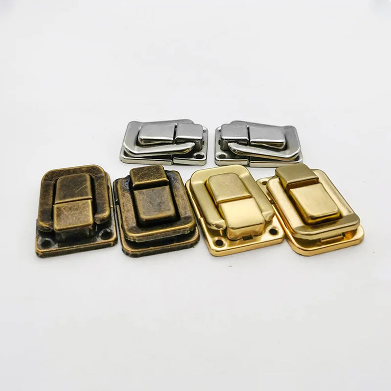 Antique Bronze Box Hasps Iron Antique Lock Metal Hasps Latch 10pcs Jewelry Box Furniture Hardware 3 colors and 3 sizes