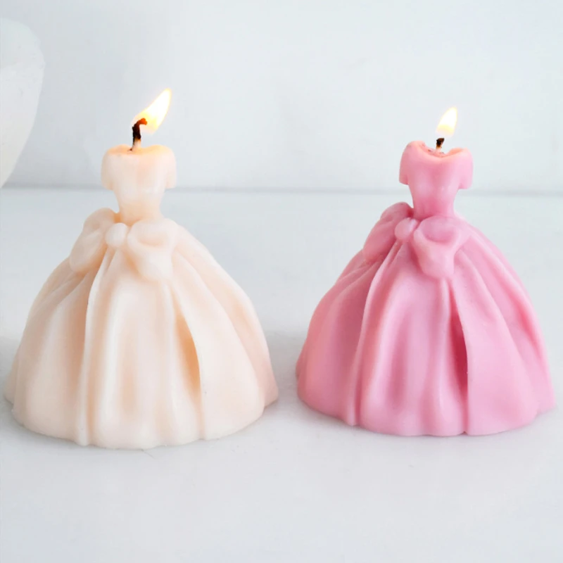 Wedding Dress Silicone Candle Mold DIY Wedding Ornament Making Plaster