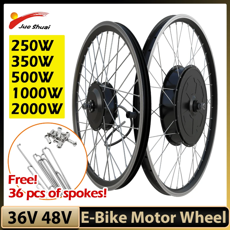 250w 2000w Ebike Motor Wheel 36v Front Rear Engine For Bicycle 48v