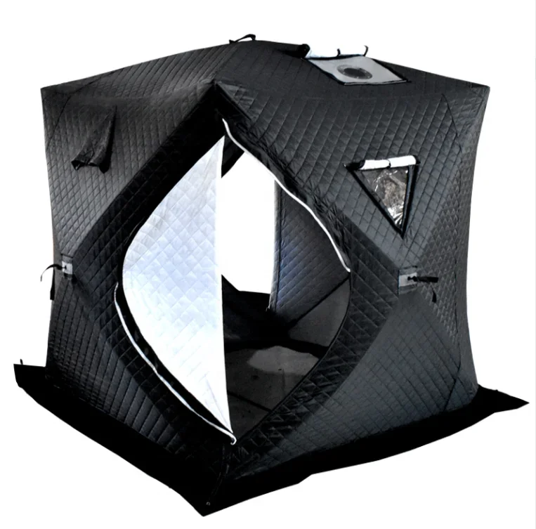 Pop-Up Personalizzato Sauna All'Aperto Tenda Camera Portatile Piazza Escursionismo Isolato Campeggio Cubo Di Ghiaccio Tenda Da Pesca Invernale Tenda C