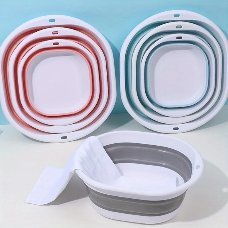 Plastic Folding Basins Portable Wash Basins Folding Laundry Tub Adult Baby Bath Basin Bathroom Kitchen Accessories Wash Basin