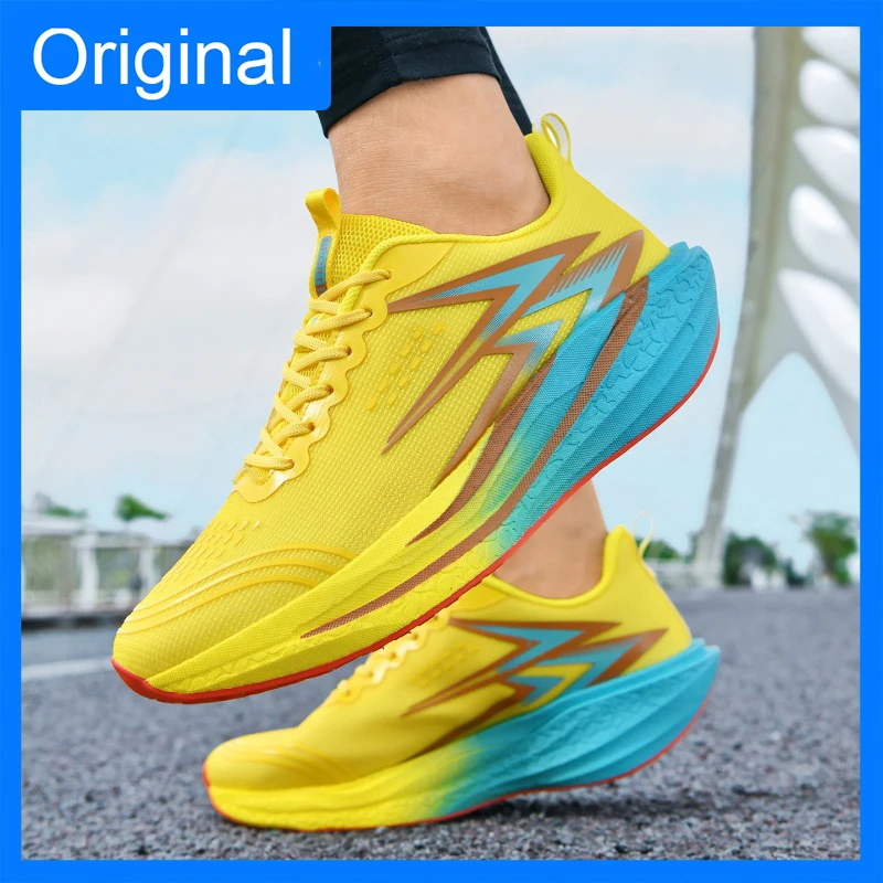 Unisex Sports Shoes Fashionable Lace Up Mesh Breathable Soft Sole Cushioning Anti Slip Rebound Outdoor Running Training Shoes 2