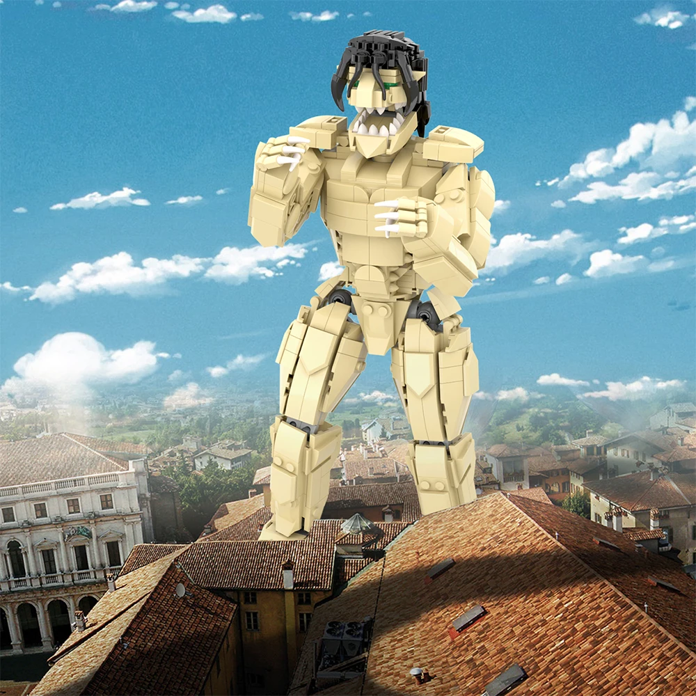 MOC Attack On Titan Giant Brick Anime Action Figure Rumbling Cannon Weapon Building Blocks Toys For Children Creative Birthday Gift