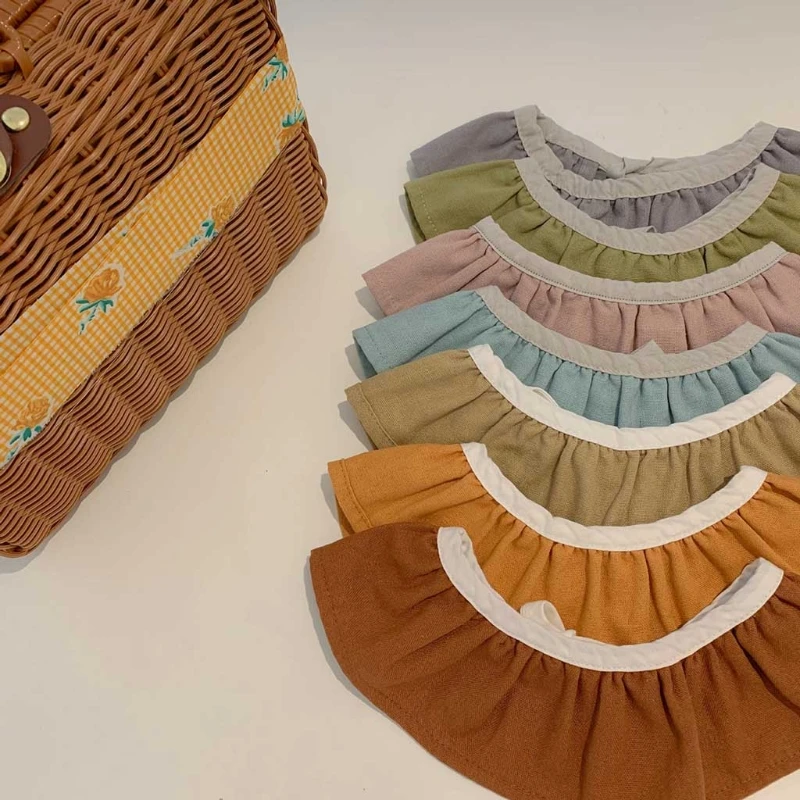 

Baby Feeding Bibs Soft Cotton Fake Collar Saliva Towel Drool Burp Cloth Scarf