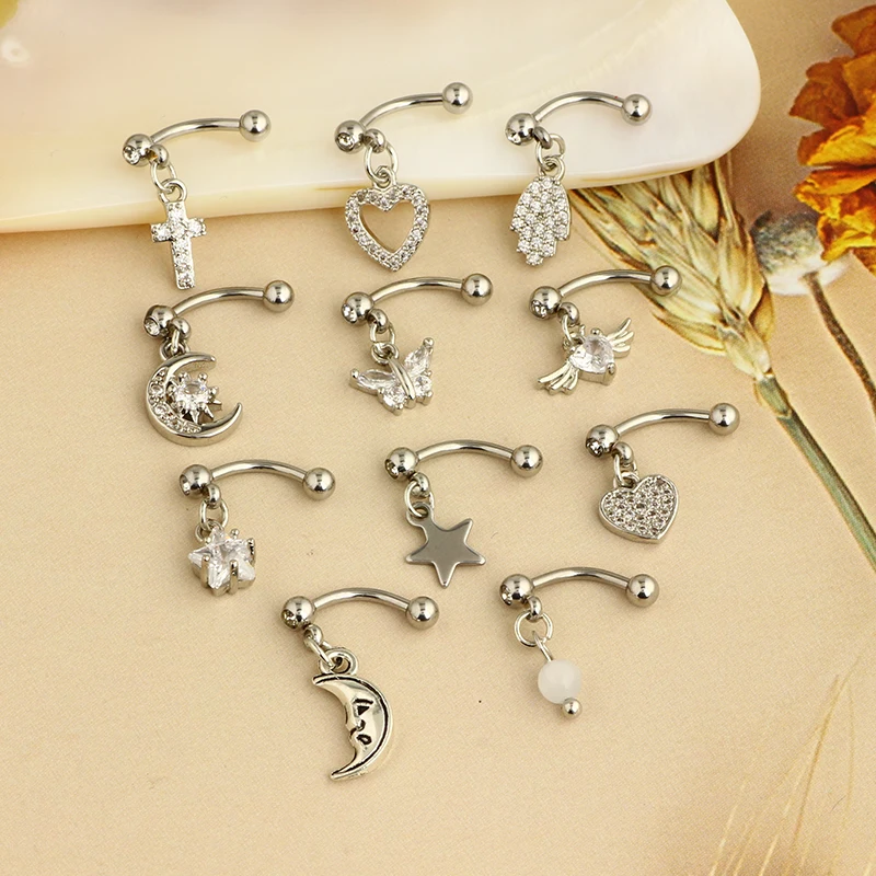 1pc Ear Piercing Helix Daith Tragus Cartilage Earrings for Women Girls Zirconia Eyebrow Rings Barbell Stud Girlish New Jewelry