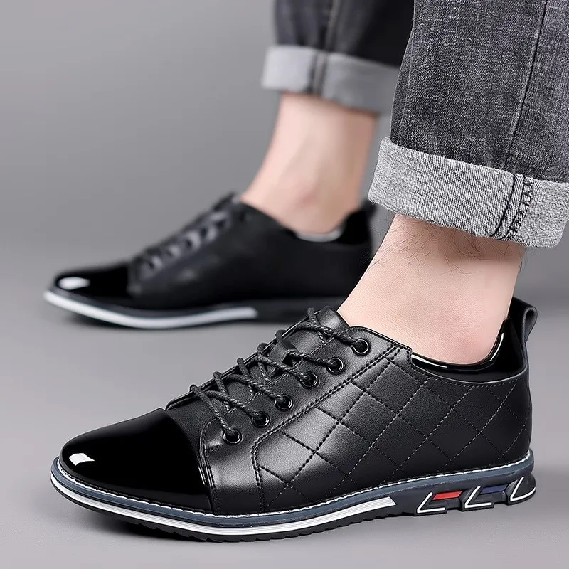 

Туфли-оксфорды мужские классические, на шнуровке, заостренный носок, Классическая Брендовая обувь для свадьбы, деловые, большие размеры 38-48