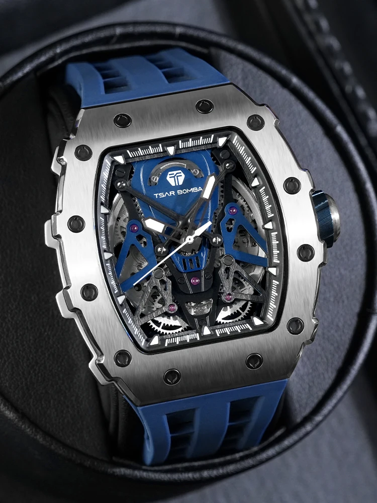 TSAR BOMBA Automatic Watches for Men Luxury Sapphire Mens Mechanical Wristwatch Waterproof Clock