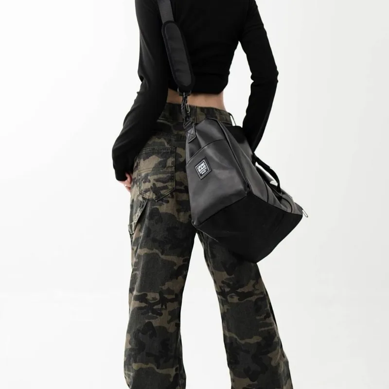 HAEX Casual Women's Bag 2024 Trend LA Style Large Capacity Travel Bags Oxford Solid Crossbody Shoulder Bags Fitness Bolso Mujer