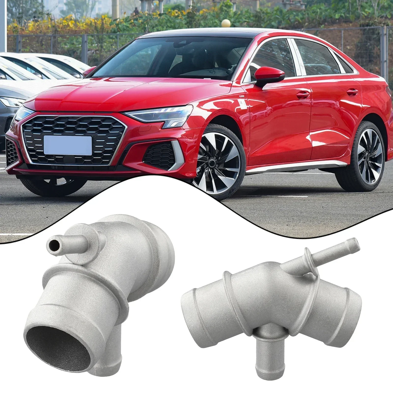 Aluminium Coolant Hose Connector 1J0121087C for A3 Seat Skoda BORA 1999-2005 GOLF 1998-2006 Car Accessories