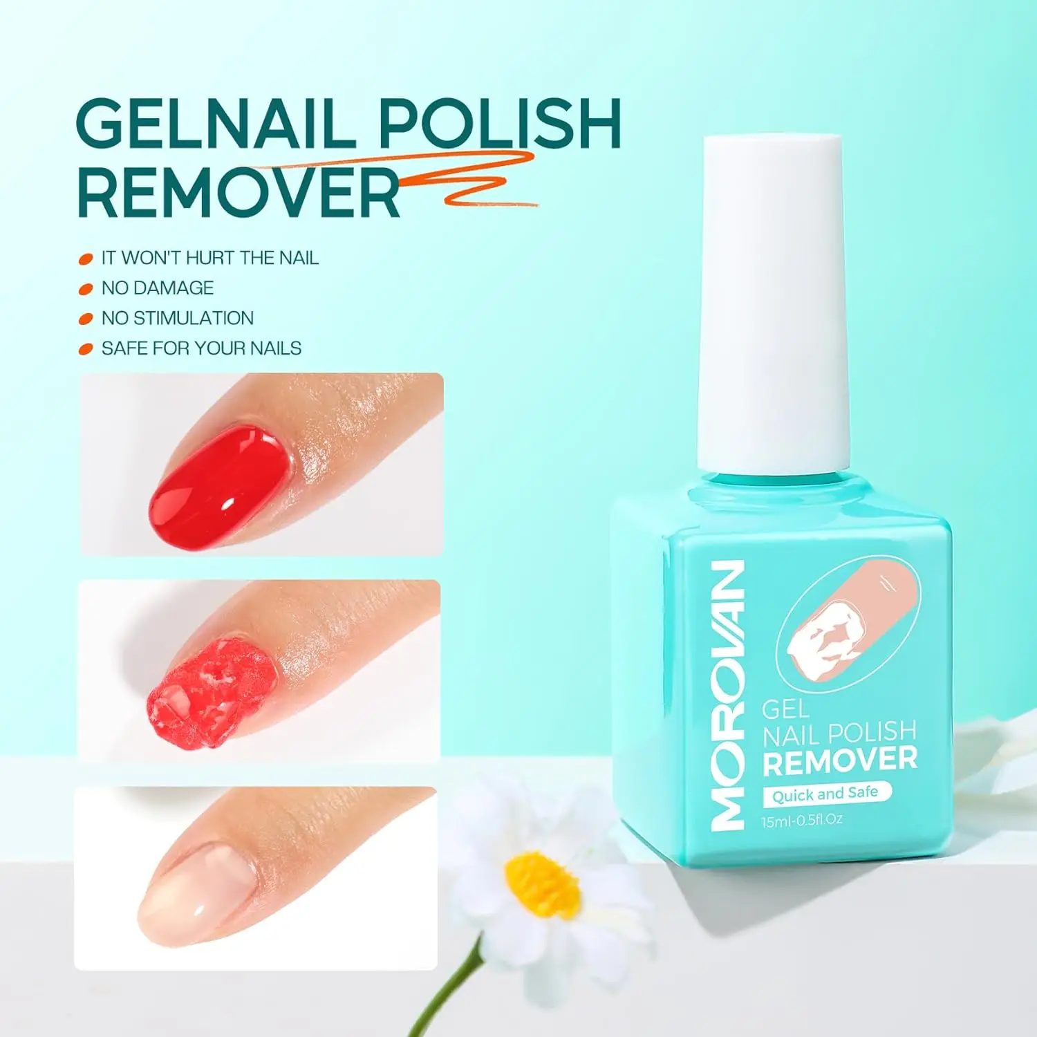 Gel Nail Polish Remove for Nails Quickly & Easily And Effectively Remove Gel Polish in 3-5 Minutes No Need Soaking or Wrapping