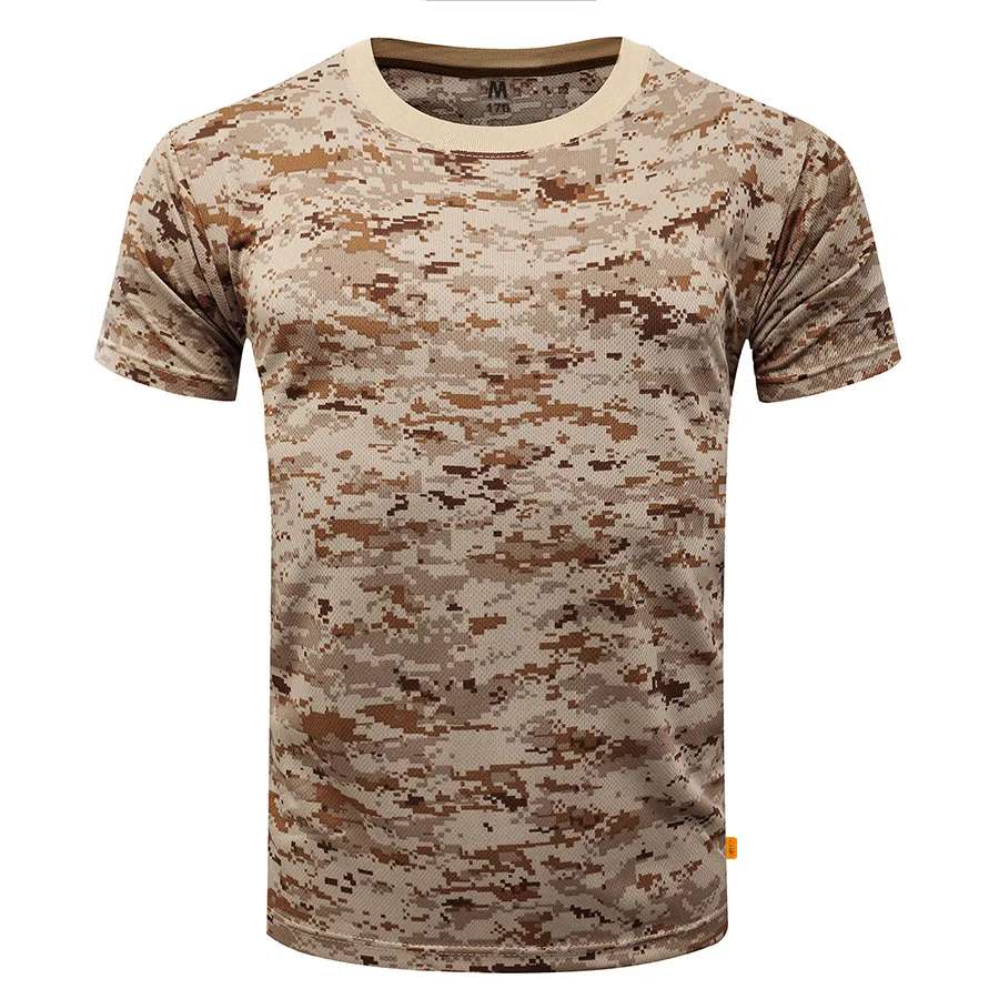 Men's Camouflage Tactical Shirt Short Sleeve Quick Dry Combat T-Shirt Military Army T Shirt Camo Outdoor Hiking Hunting Shirts