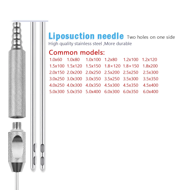 

Autoclavable Two Holes Liposuction Cannula Micro Cannula Threaded Handle Fat Transplantation Tool