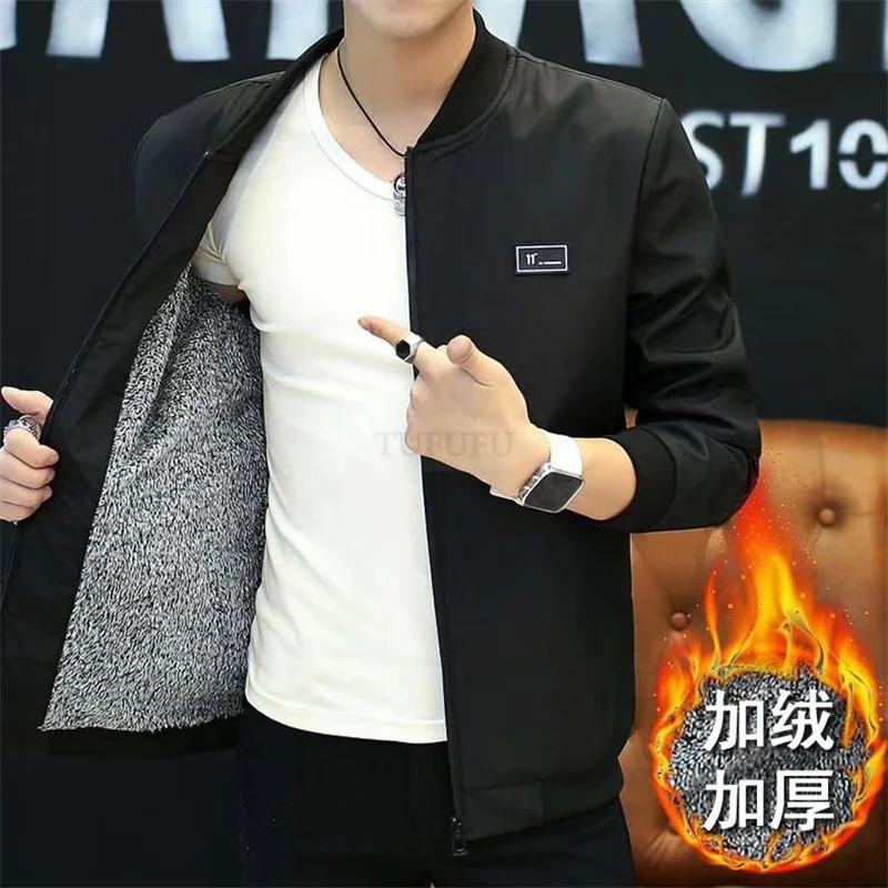 

Мужская куртка-бомбер на молнии, зимние мужские флисовые теплые пальто, Повседневная Уличная одежда, приталенные куртки-пилоты в стиле хип-хоп, Мужская одежда, 2022