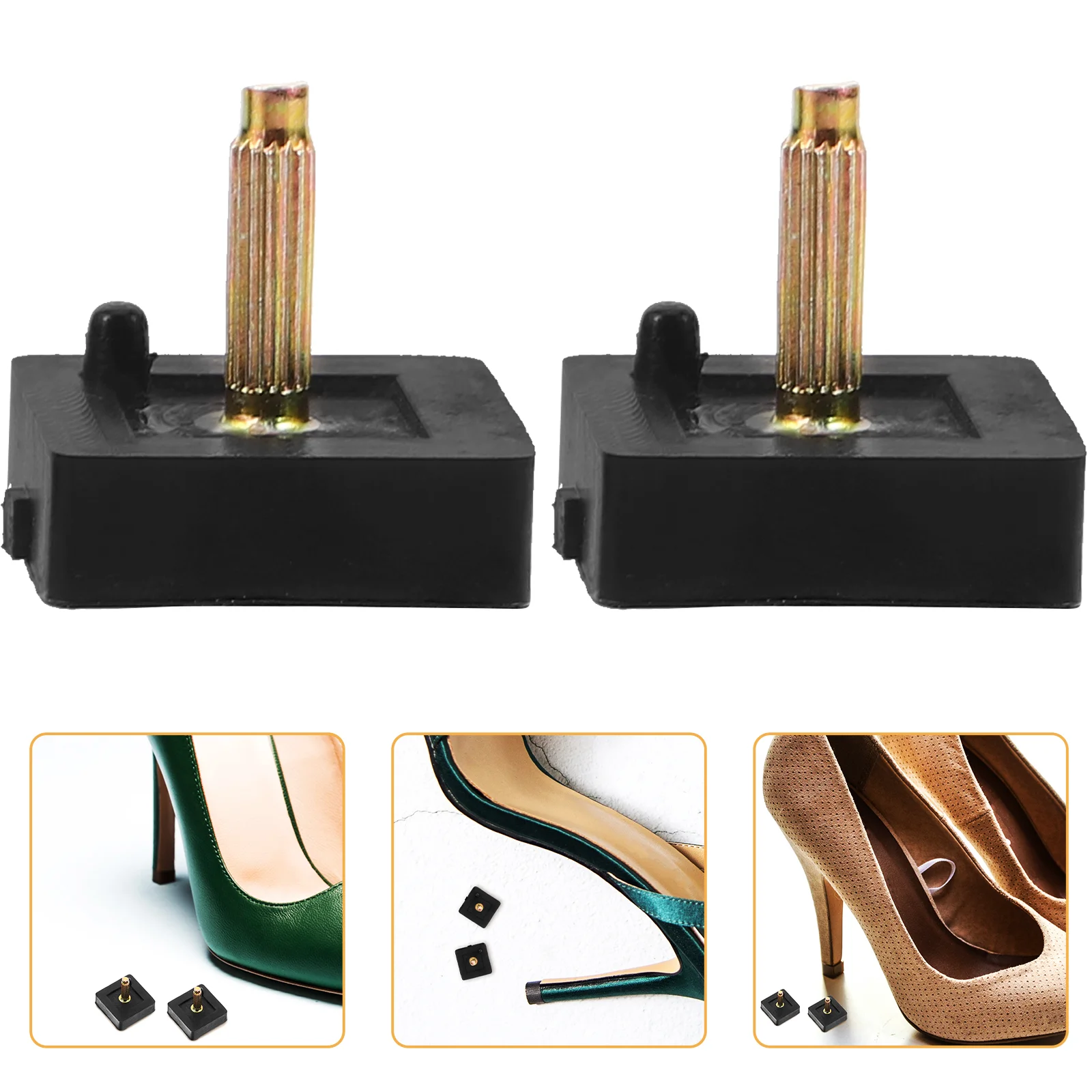 

2 Pairs Heel Repair Tips High Shoes Repairing Spigot Mute Caps Heels Replacement Pvc Dowels