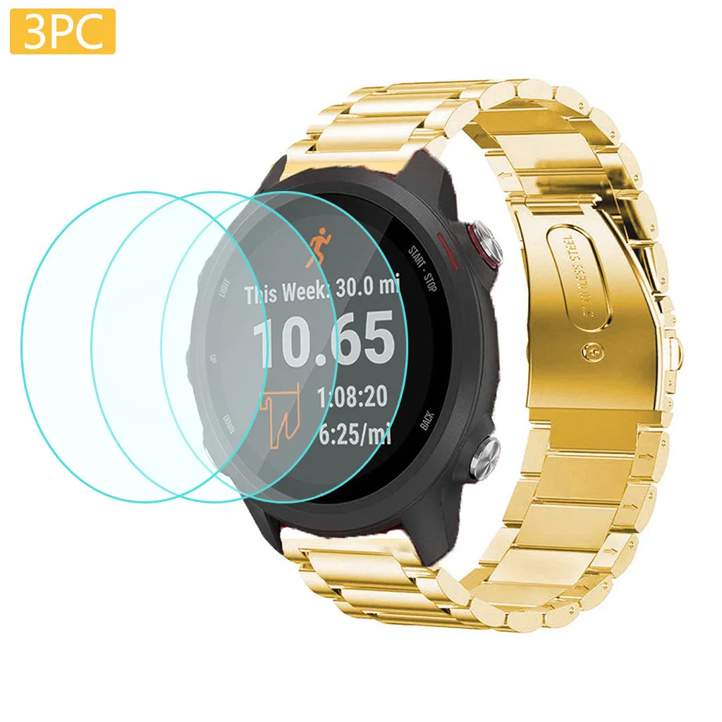 

3PCS Clear Film Tempered Glass Screen Protector For Garmin Forerunner 245 Watch High Quality SmartWatch Protection Accessories