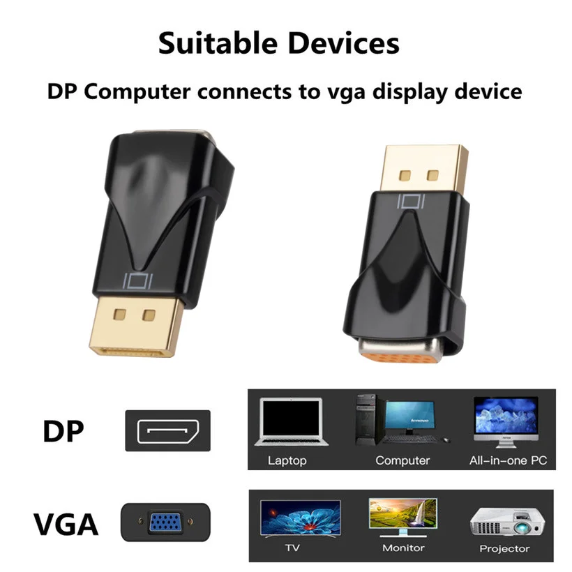 DP-VGA  1080P DisplayPort -VGA  ȯ   HDTV TV HDVD Ʈ DP-VGA PC 