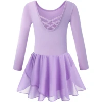Girls Long Sleeve Leotard with Skirt Dance Dress Kid Toddler Ballet Outfit Clothes - Image 3