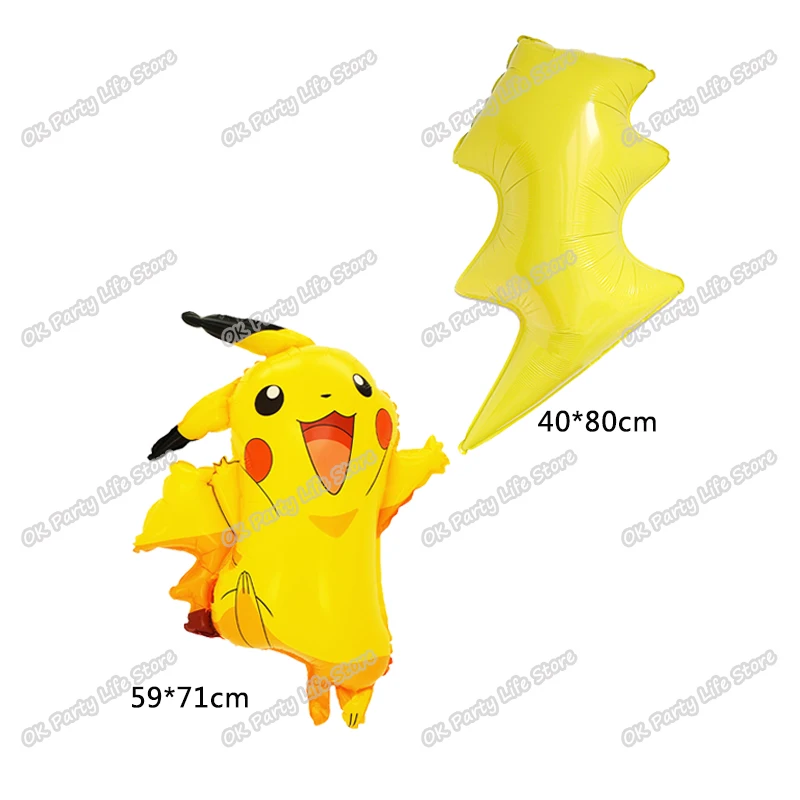 thumbnail image 1 of Decoración para fiesta de cumpleaños de Pokémon Pikachu Lightning, nuevo juego de globos, suministros para eventos infantiles, vajilla desechable, pancarta, máscara, fondo, 1 of 5