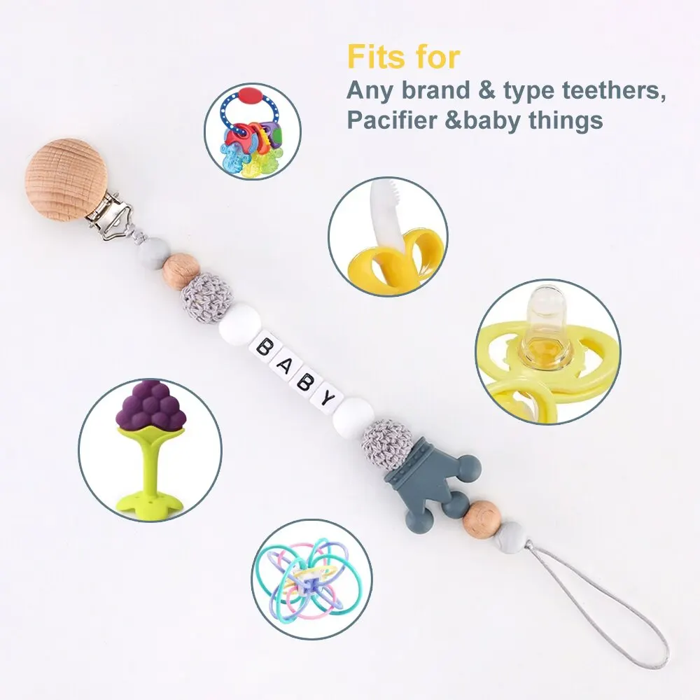 Pacifier Chain 1 Pcs Babies Soothing Beech Silicone Anti Drop