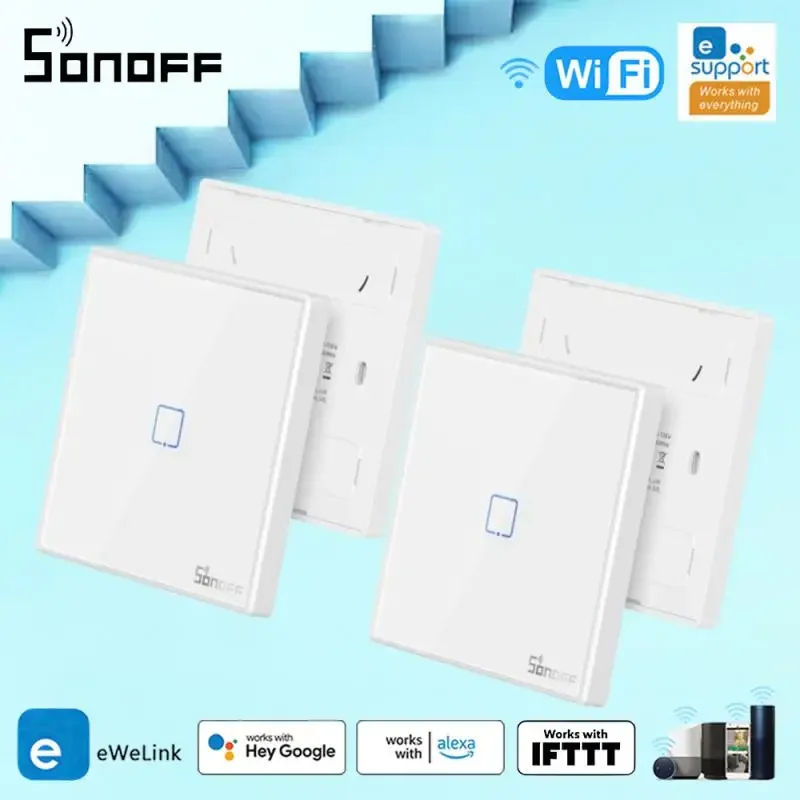 Sonoff T0/T1 EU Smart Wifi Wall Touch Interruttore Della Luce 1/2/3 Gang Touch/WiFi/433 RF/APP Controller Domestico Intelligente Remoto Funziona Con Alexa - Foto 5