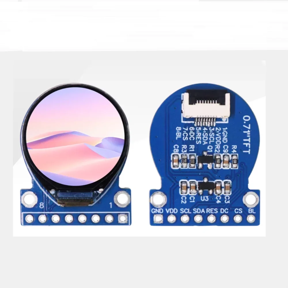 0.71 inch TFT LCD screen GC9D01 small screen 160 * 160 bare screen LCD serial port round screen SPI display