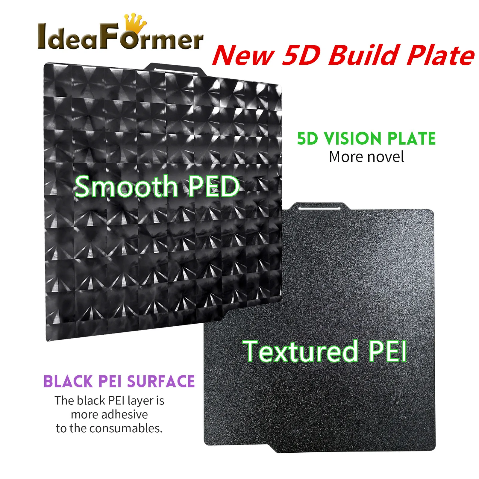 For Bambulabs Plate New PED Sheet 257x257mm Magnetic Spring Steel Sheet PED PEI Sheet for Bambu Lab x1 x1c P1P P1S Build Plate