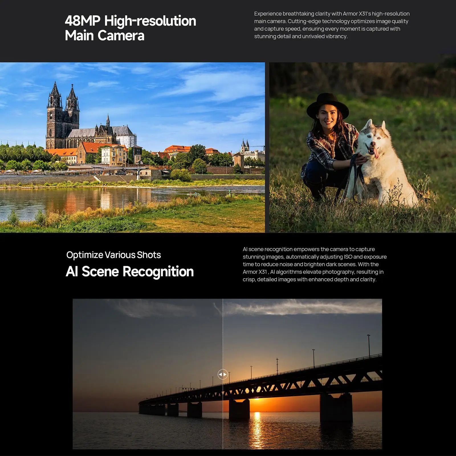 Ulefone Armor X31 Rugged Phone 6GB+128GB 6.56'' Android 14 Night Camera 48MP 6050mAh Helio G91 NFC 4G Smartphone