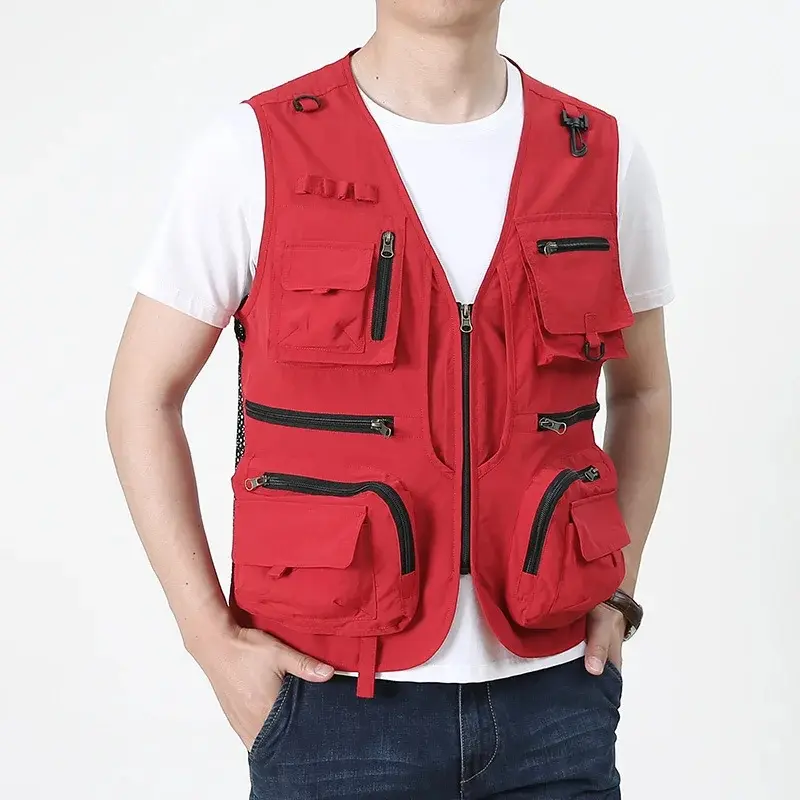 Summer Men Tactical Hiking Fishing Vest Multi-pocket Photographer Waistcoat Outdoor Leisure Male Thin Cargo Jacket Vests S-6XL - Image 2