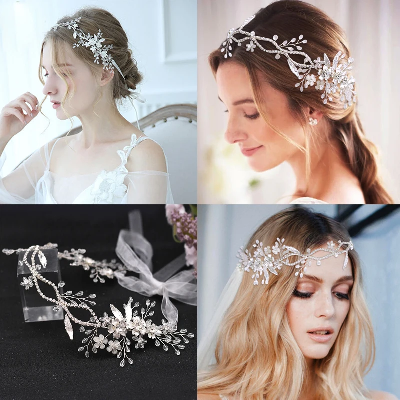 Prom Headband for Women Bride Handmade Crystal Rhinestone Tiaras Hairbands Wedding Hair Accessories Crown Jewelry Bride Hairband