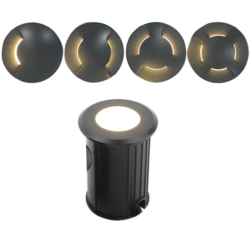 3W 5W LED buried IP67 AC110V220V DC12V Outdoor Recessed Deck Light 1/2/3/4 side view Underground Lamp Sidewalk Lighting