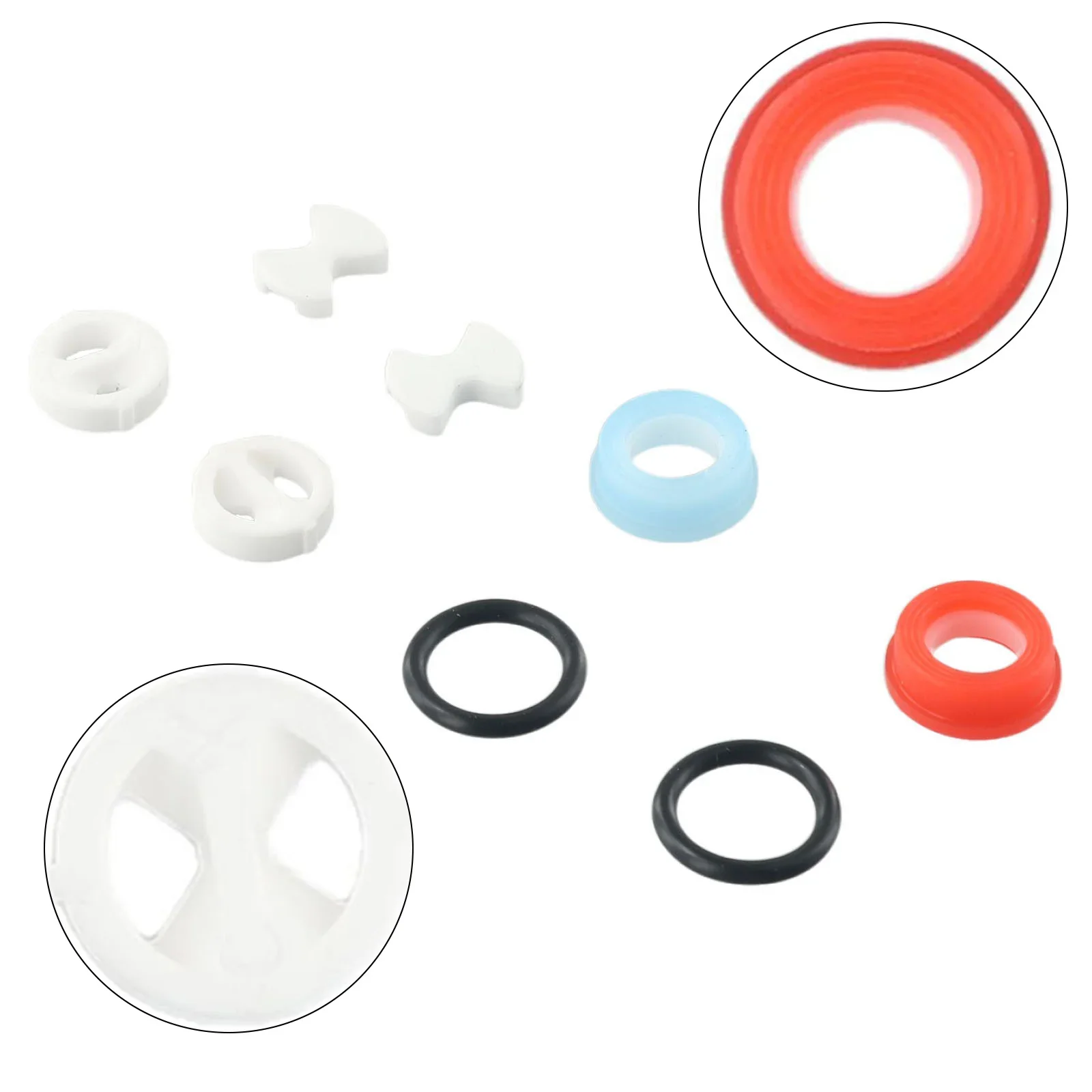 8Pcs/set Ceramic Rubber Disc Washer Insert Turn Replacements 1/2" For Valve Tap Home Plumbing Accessories Easy To Install