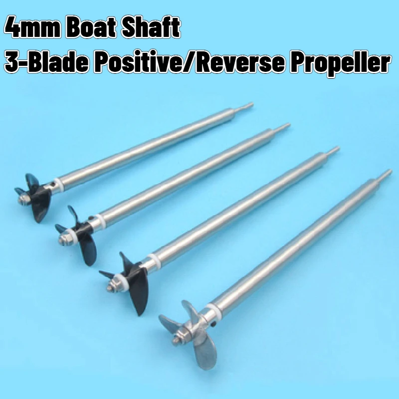 

4mm RC Boat Shaft L10cm 3 Blade Nylon/Full Immersion Positive&Reverse Screw Propeller+StainlessSteel Shaft+Shaft Sleeve+Prop Nut