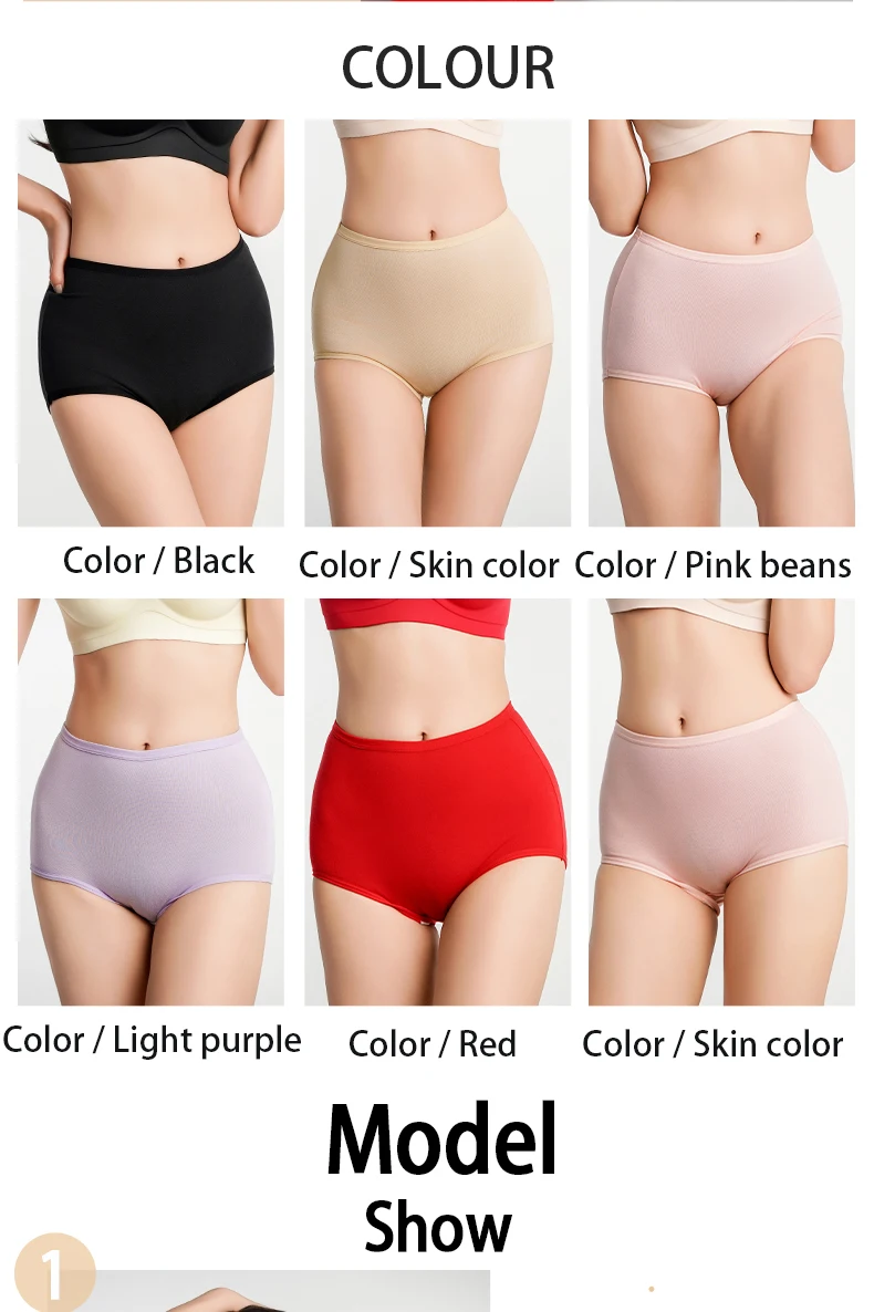 High Waist Panties - Breathable Cotton Briefs | Plus Size Seamless Underwear XL-6XL