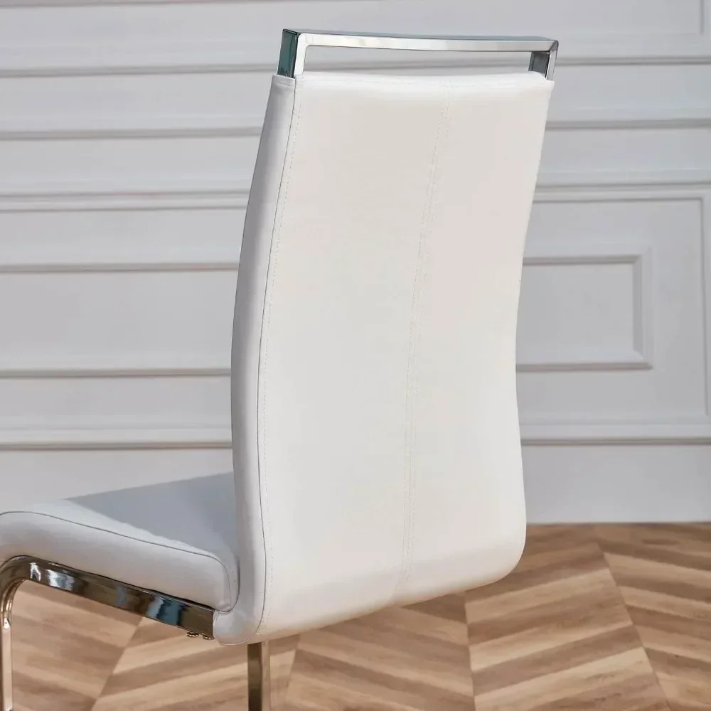 Modern Dining Chairs Set of 4, Side Dining Room/Kitchen Chairs with Faux Leather Padded Seat High Back, Dining Chairs Sets 2