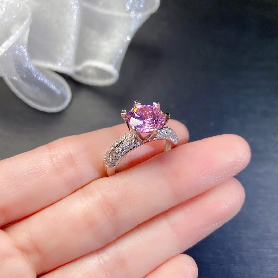 3 Carat Created Diamond Fancy Pink 925 Sterling Silver Wedding Engagement  Ring Gift Boxed - Etsy