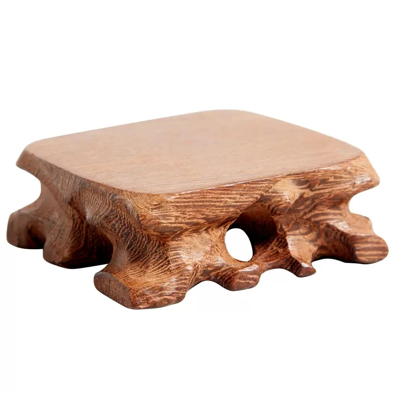 Wooden Root Carved Stone Base, Chicken-wing, Small Vase, Flower Pot, Jade Stone, Handicraft, Ornament, Can be Grooved