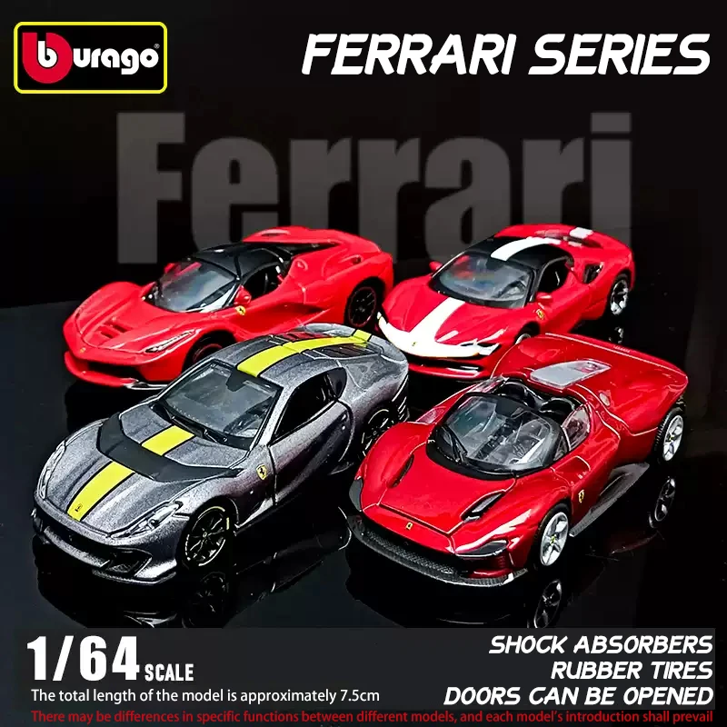 Bburago 1: 64 Ferrari series Multiple choices SP3 812 ENZO F40 F12TDF SF90 458 Car Die Casting Model Children's Gift Toy 1