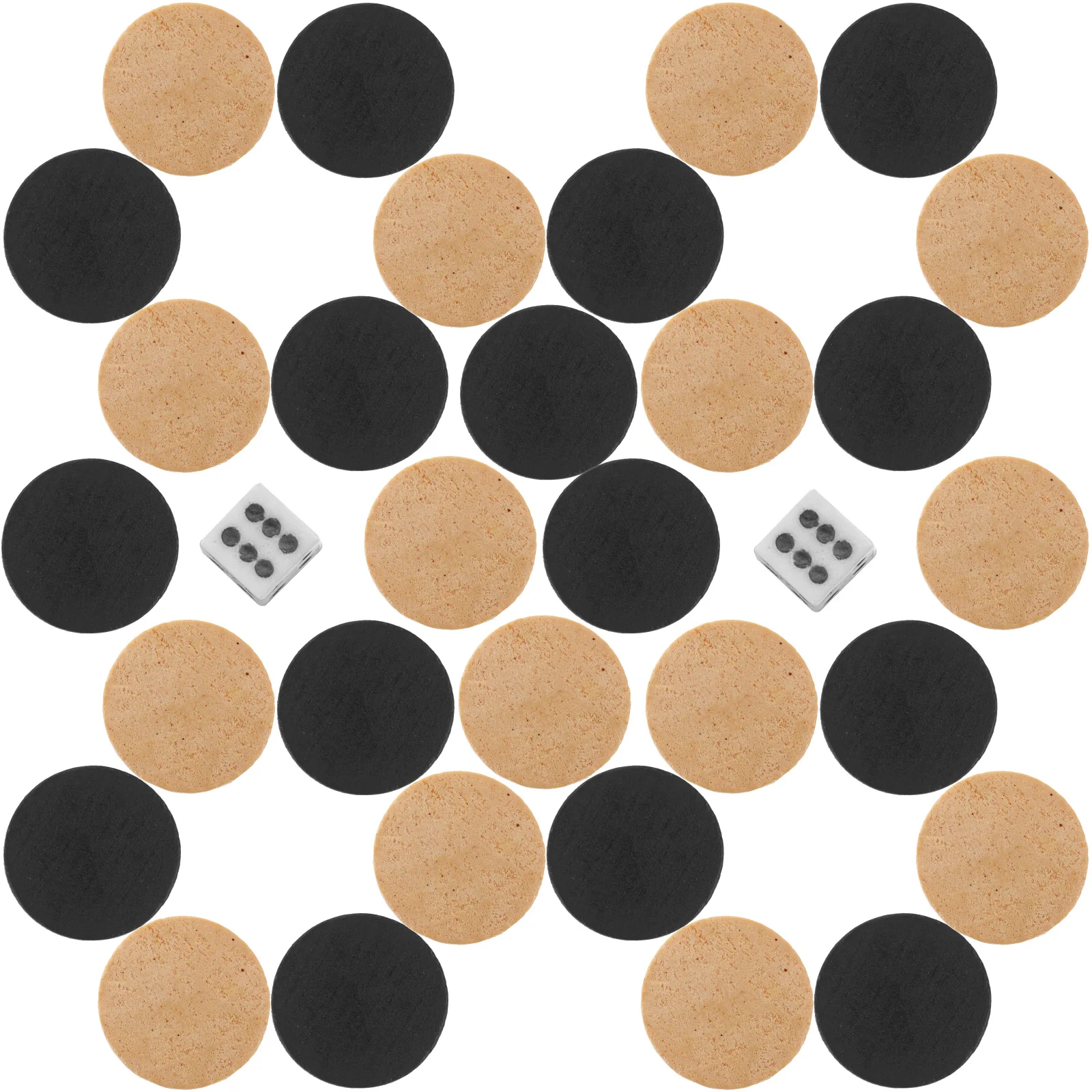 Backgammon Chess Pieces Wooden Checkers Game Accessory Replacement Desktop Checkered Travel Round For Accessories Board Set