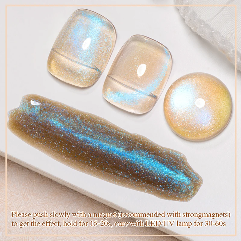 MEET ACROSS 9Pcs Auroras Cat Magnetic Gel Nail Polish Set 7ml Semi Permanent Varnish Shining Pink Blue Fairy Maget Gel Nails Kit 5