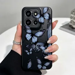 Artistic Butterfly Pattern Black Soft Phone Case for Moto G41 (075HA10201HSE)