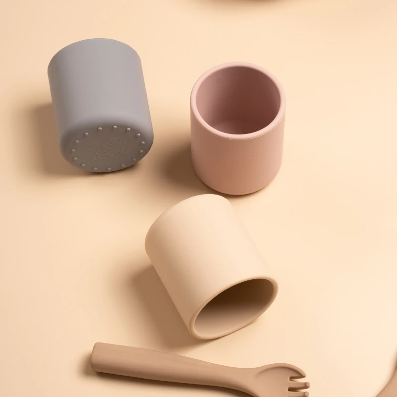 Baby Silicone Water Cup food grade silicone cups,drinking cup,water cup,feeding cup for Infant Drinking Training Shatter-proof Heat-Resistant Toddler Tableware BPA Free