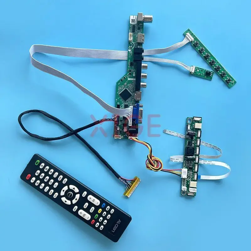 Плата контроллера для MT185GW01 M185XW01, плата драйвера LVDS, 30-контактный Комплект «сделай сам», VGA + HDMI + AV + USB, аналоговый ТВ-сигнал, ЖК-монитор 1366*768 18,5