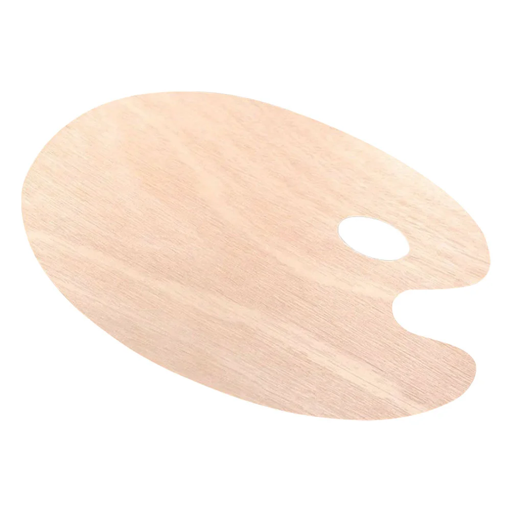 Color Mixing Board Oval Shaped Wooden Oil Wooden Tray Painting Drawing Supplies for Home Study School Dorm ( Wood Color ) quality palette knife painting stainless steel scraper spatula wood handle art supplies for artist canvas oil paint color mixing