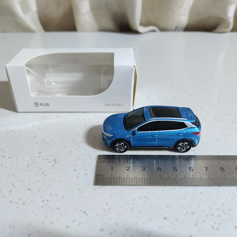 Modellino auto 1/64 BYD Yuan Plus colore blu pressofuso /blu Modellino auto 1/64 BYD Yuan Plus colore blu pressofuso /blu