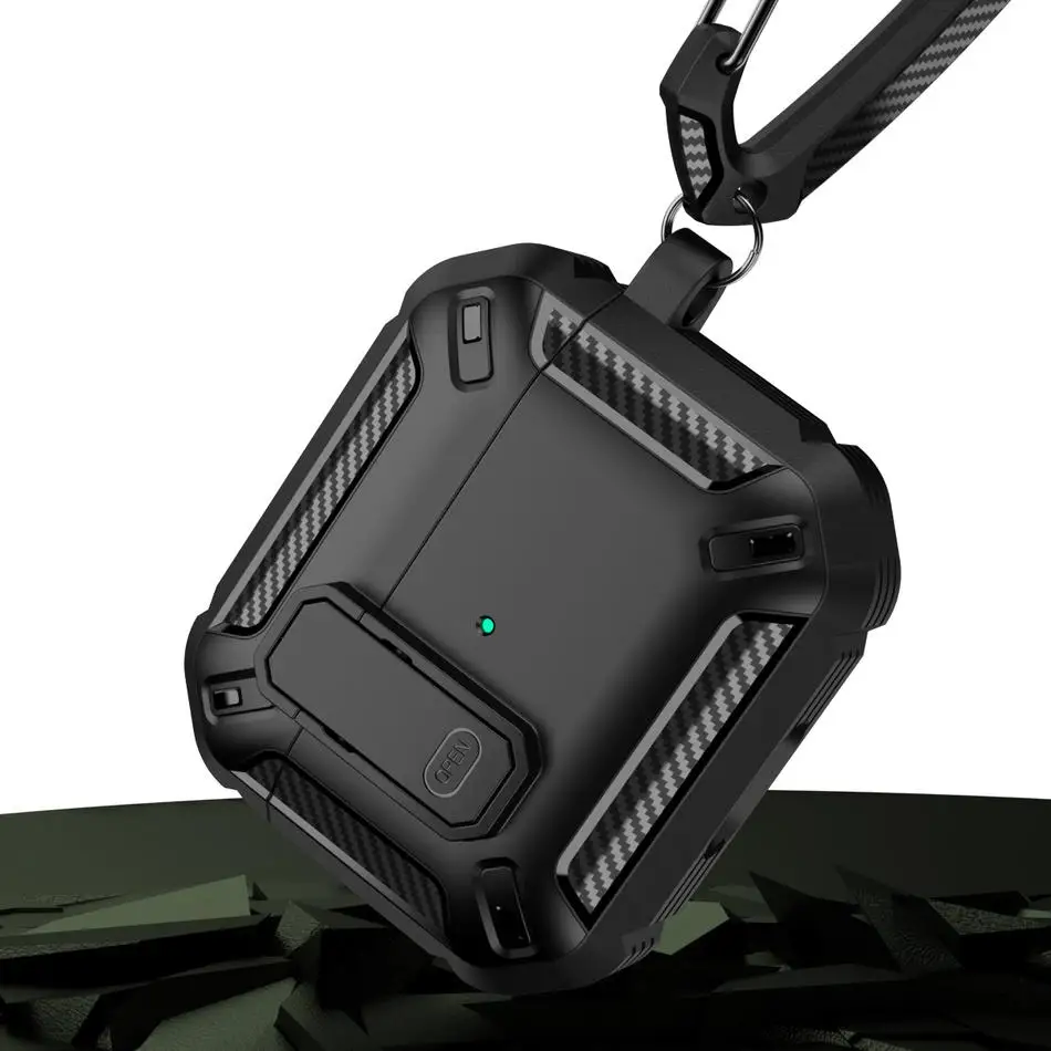 Shockproof Earphone Protective Case with Keychain Lock – Soft TPU Cover and Accessories