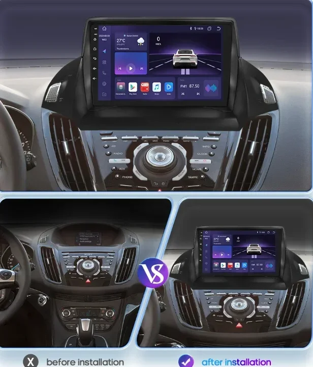 9 Inch Android 13.0 2G+32GB For FORD C-MAX KUGA 2 ESCAPE 3 2012-2019 Car GPS Navi Multimedia Player Radio Tape Head Unit Carplay