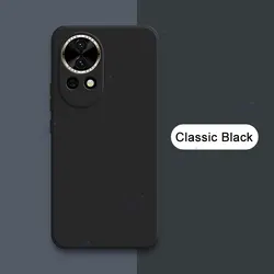 Premium Soft Silicone Protective Case for Smartphones - Full Camera Coverage, Square Design (Classic Black)