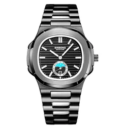 BINBOND Luxury Luminous Stainless Steel Men's Quartz Watch - Waterproof and Stylish - No (3)